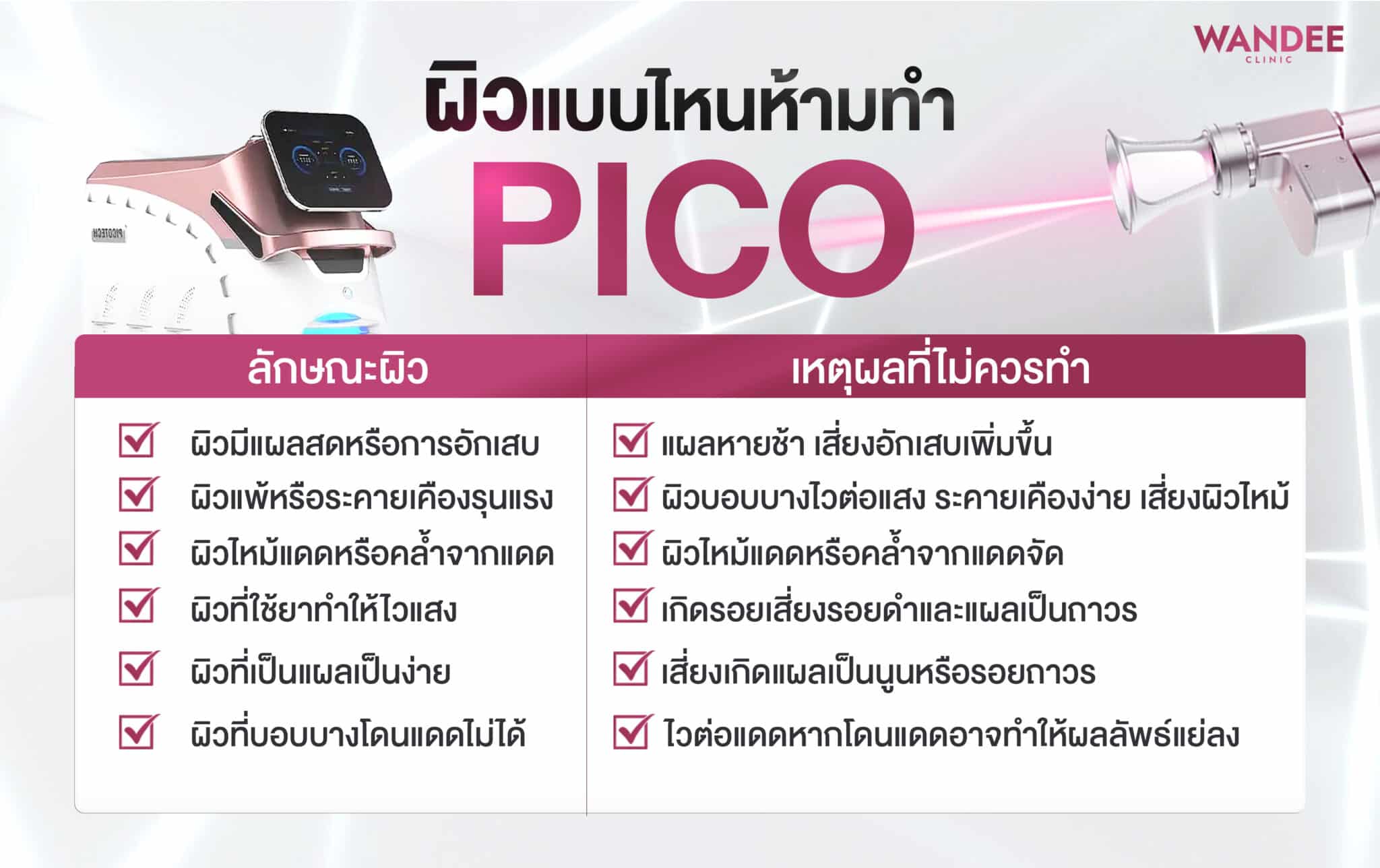 ผิวแบบไหนห้ามทำ Pico