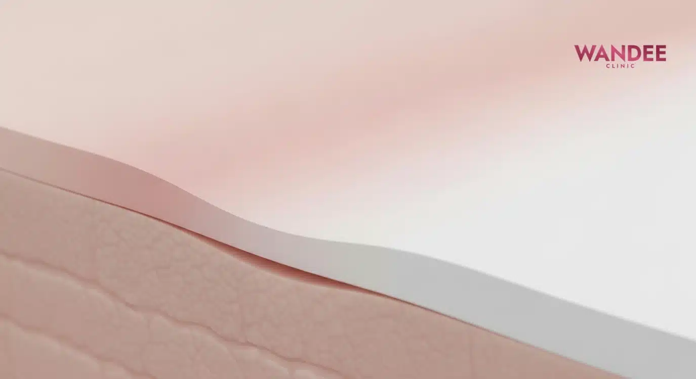 ภาพจำลองแรงกดบนผิวและการกระจายแรงเมื่อมีฟิลเลอร์รองรับ ทำให้ผิวเรียบขึ้น