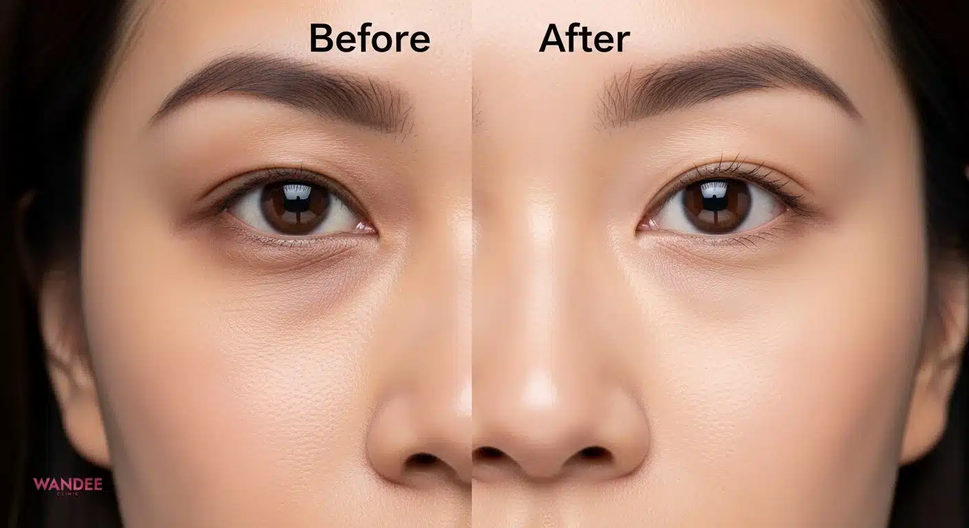 ฟิลเลอร์ใต้ตา ก่อนฉีดเเละหลังฉีด