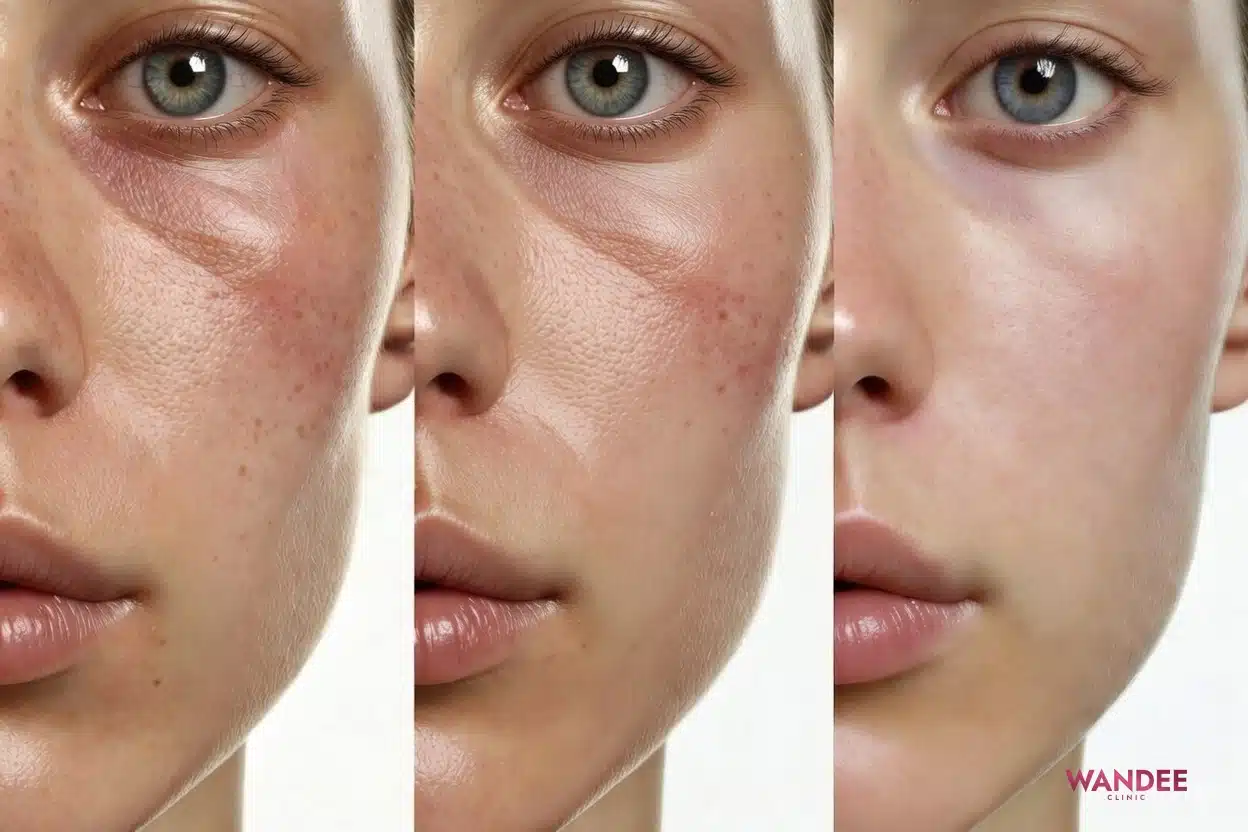 ภาพไทม์ไลน์การเข้าที่ของฟิลเลอร์และจุดดูแลสำคัญช่วง 7 วันแรกเพื่อให้ผิวดูเนียน