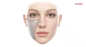 ภาพคอนเซ็ปต์ฟิลเลอร์ HA กระจายตัวใต้ผิวเป็นเจลโปร่งใสในชั้นเนื้อเยื่อ