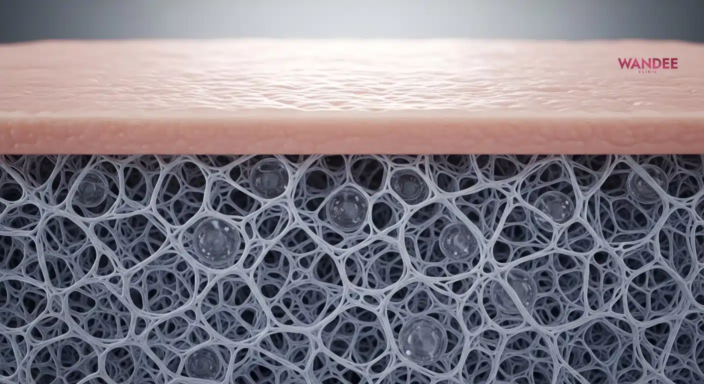 ภาพ 3D แสดงการกระจายตัวของ HA ที่กลืนกับเนื้อเยื่อทำให้ผิวดูเรียบเนียน