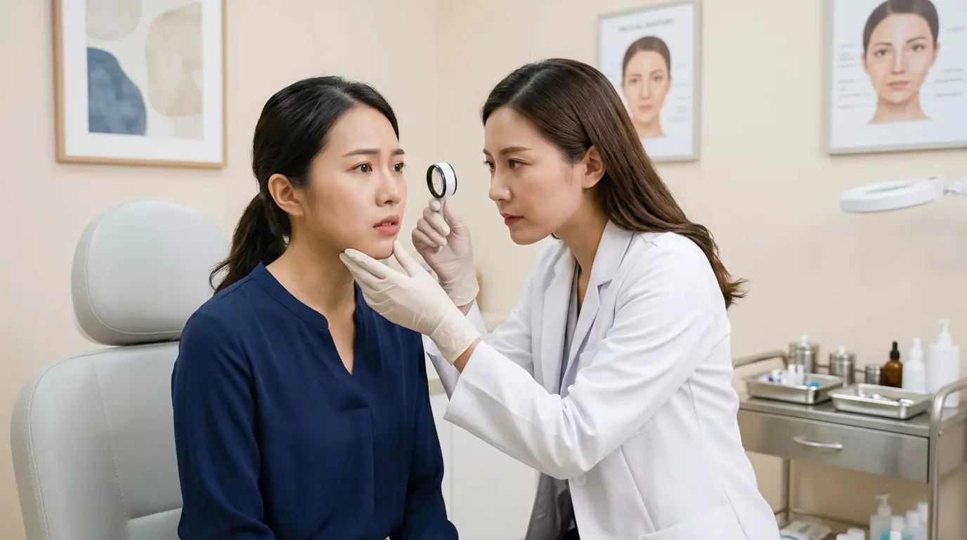 คนไข้เข้าพบแพทย์เพื่อตรวจอาการผิดปกติหลังฉีดฟิลเลอร์