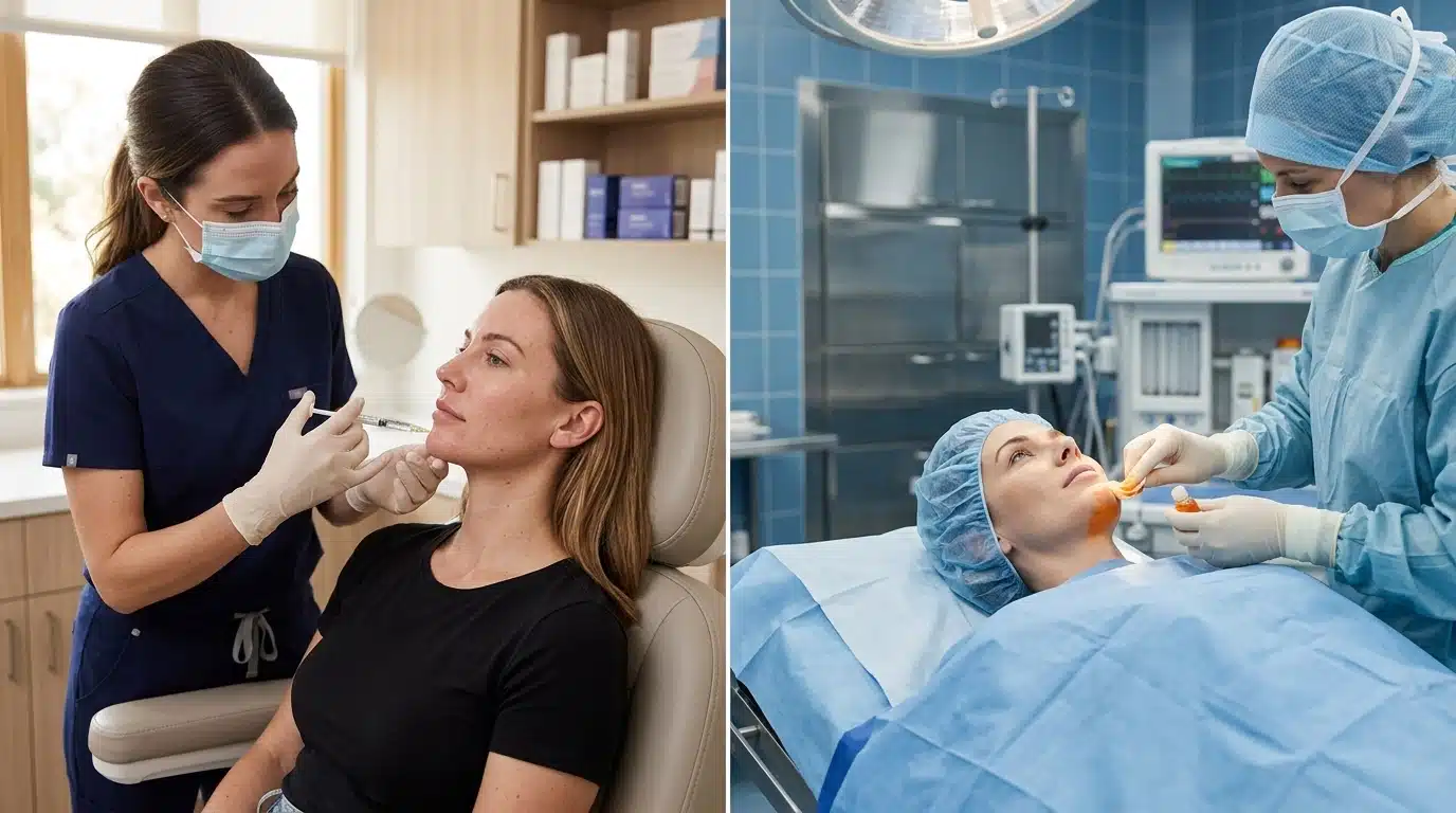 การรักษาคางด้วยฟิลเลอร์และการเสริมคางซิลิโคน