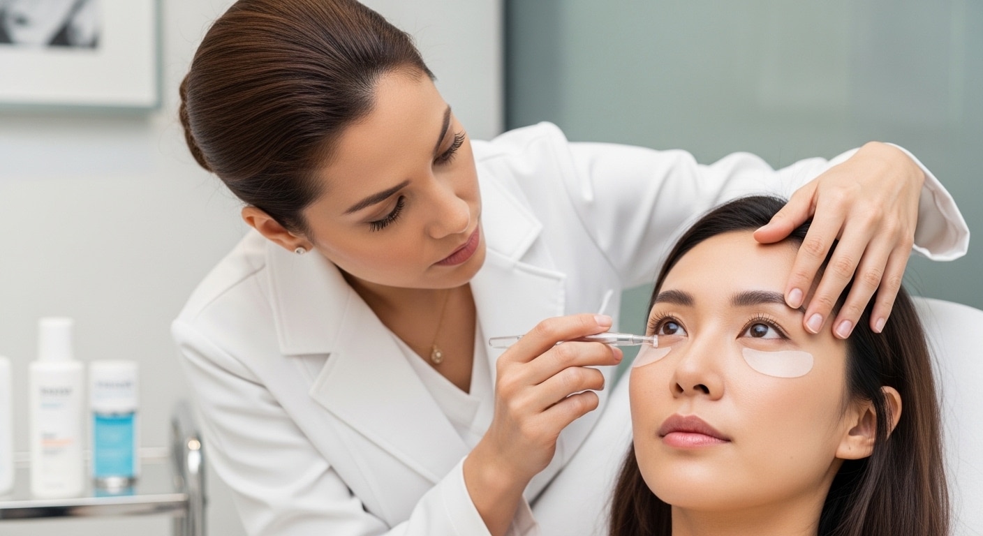 แพทย์กำลังประเมินปัญหาใต้ตาก่อนวางแผนการรักษา