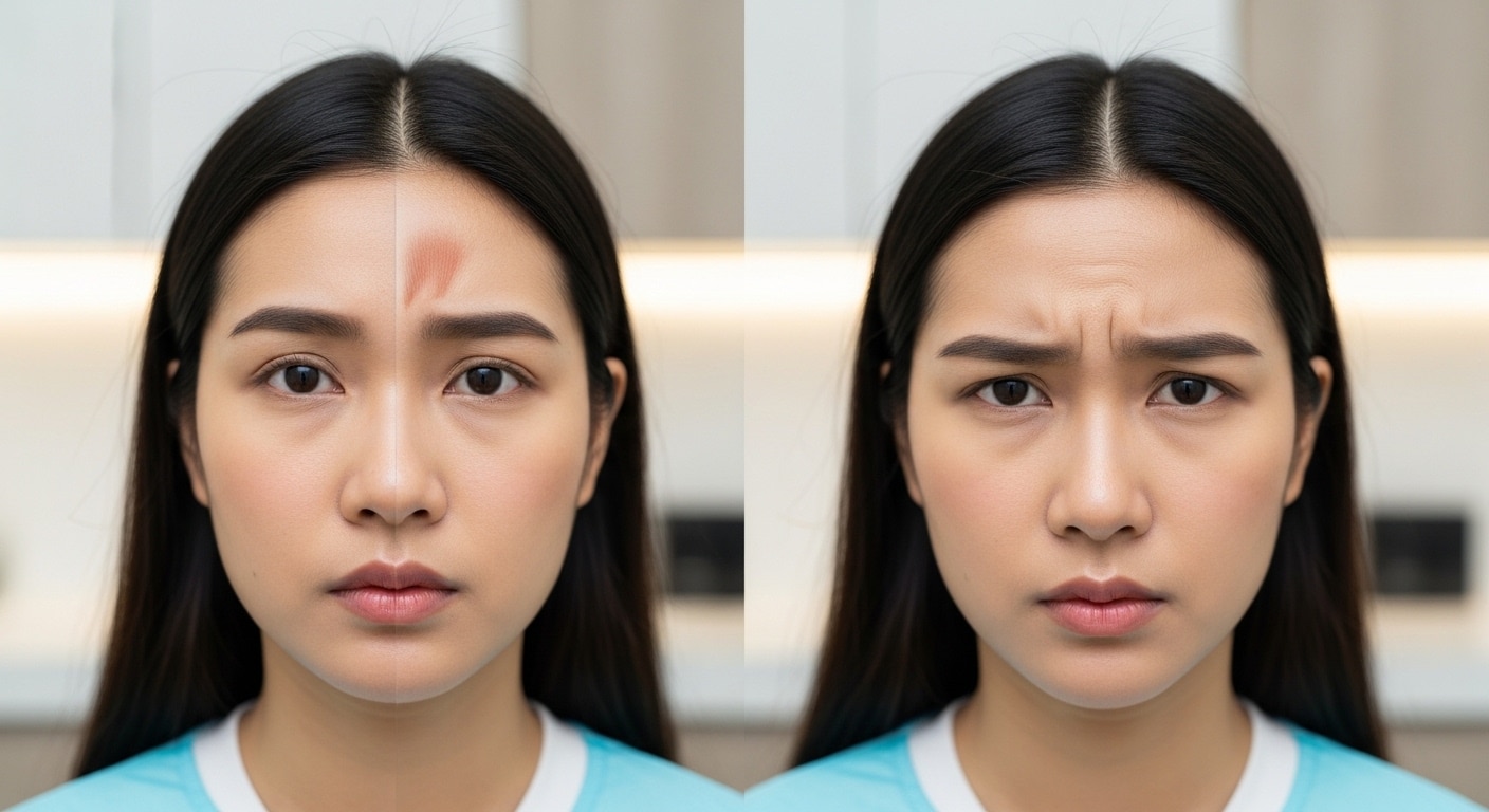 กล้ามเนื้อหน้าผากและกล้ามเนื้อระหว่างคิ้วทำงานต่างกัน