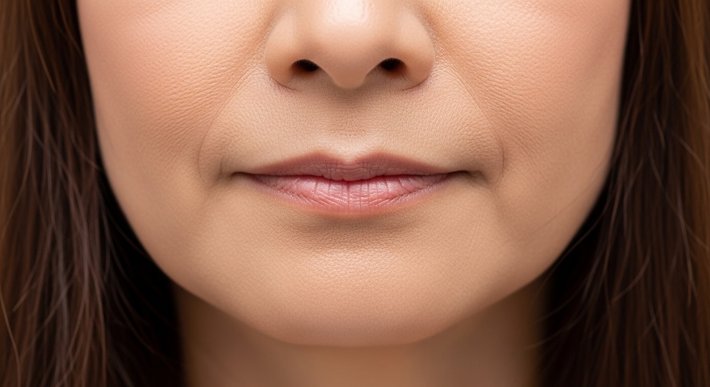 ปากคว่ำที่มีร่องมุมปากหรือโครงสร้างรอบปากเปลี่ยนไป ควรประเมินเพิ่มก่อนฉีด