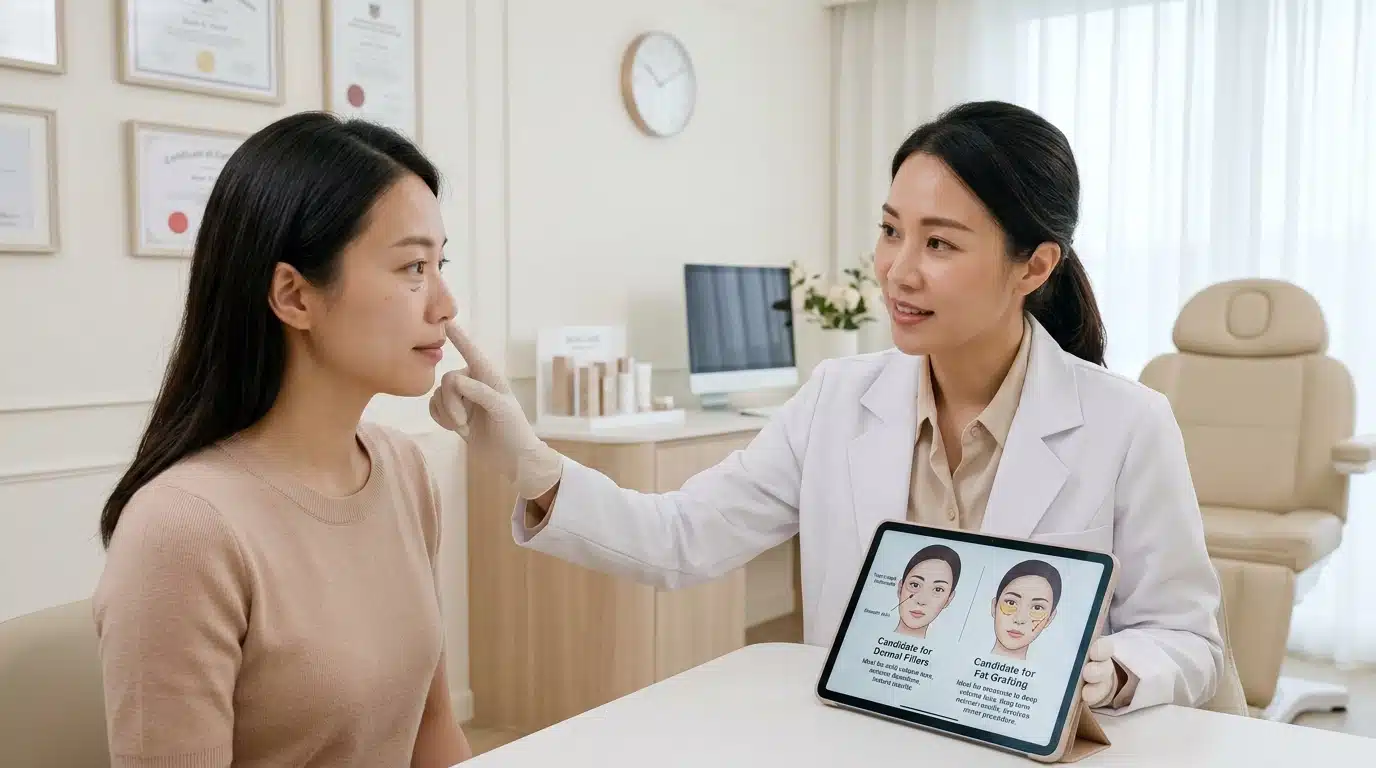 การประเมินว่าปัญหาใต้ตาแบบไหนเหมาะกับฟิลเลอร์หรือฉีดไขมัน