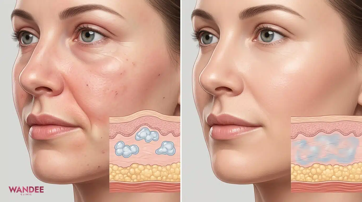 ฟิลเลอร์ช่วงบวมและช่วงเข้าที่หลังฉีด