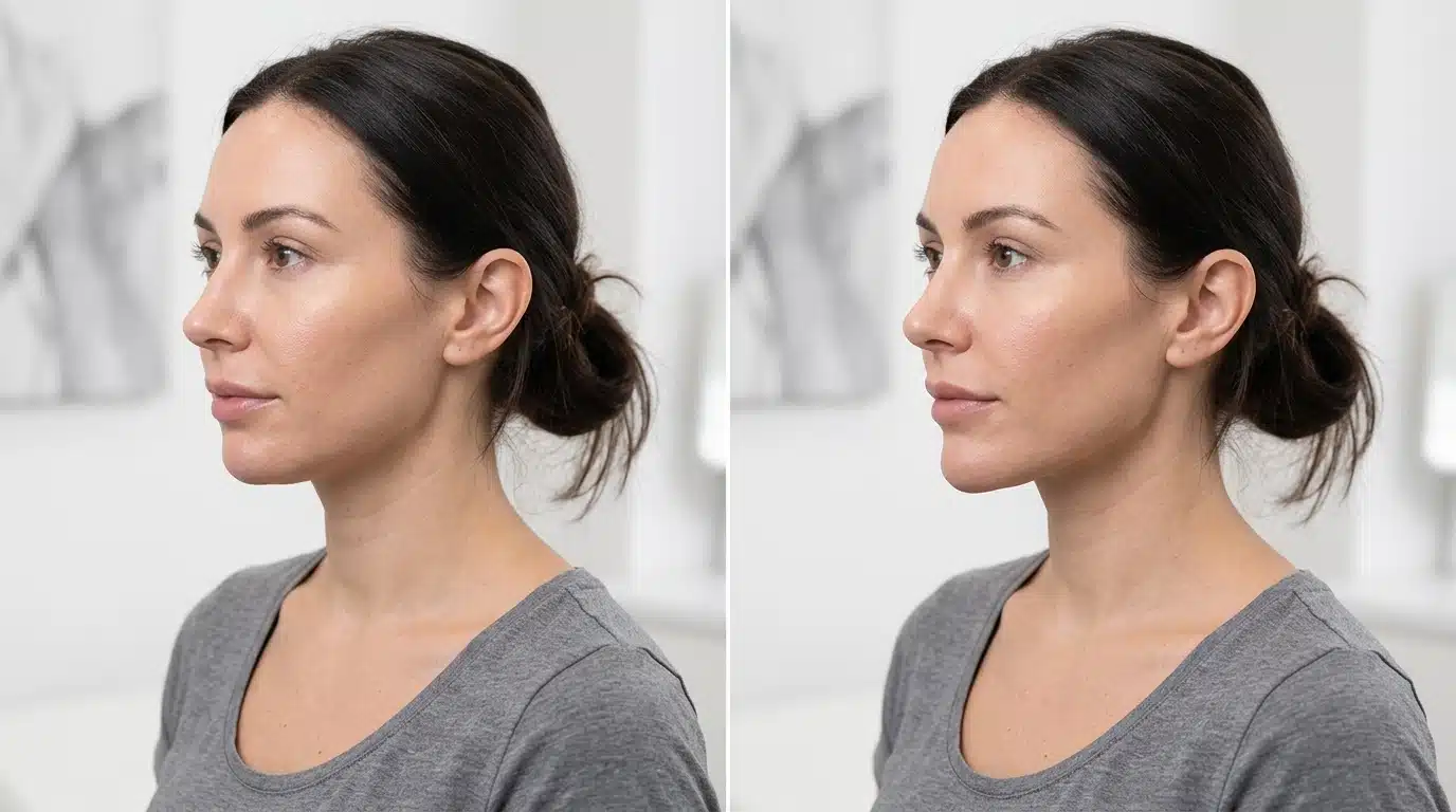 เปรียบเทียบทรงคางหลังฟิลเลอร์และเสริมซิลิโคน