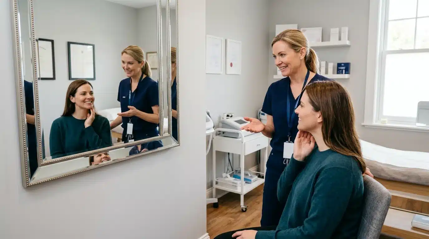 แพทย์กำลังติดตามอาการบวมหลังฉีดฟิลเลอร์ก่อนสรุปผลลัพธ์