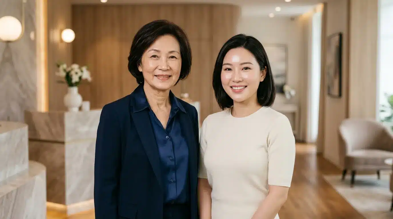 ภาพสื่อว่าการเลือกฟิลเลอร์หรือ HIFU ไม่ได้ตัดสินจากอายุอย่างเดียว แต่ต้องดูโครงหน้าและคุณภาพผิวร่วมกัน