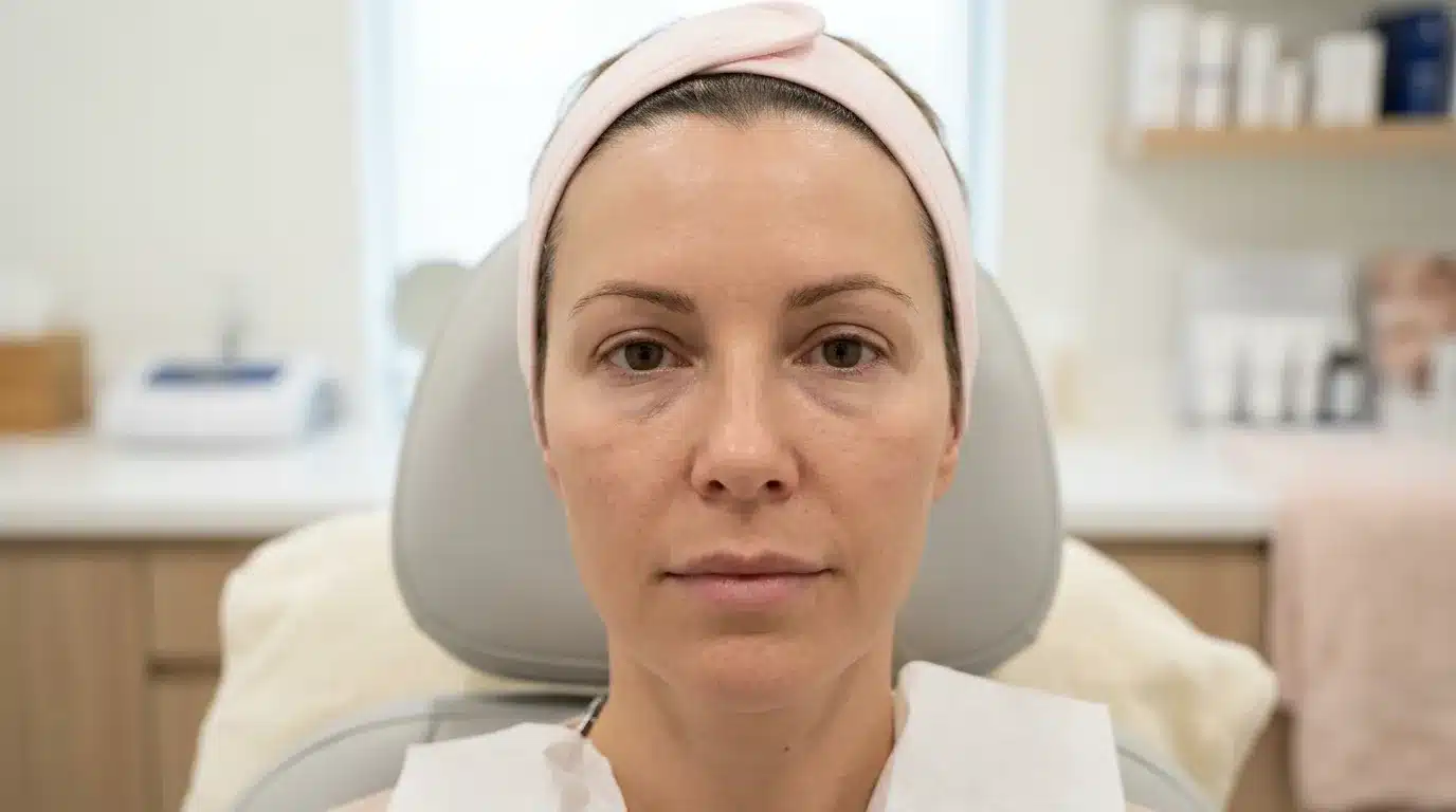 ตัวอย่างอาการบวมเล็กน้อยหลังฉีดฟิลเลอร์ที่ยังพบได้ในช่วงแรก