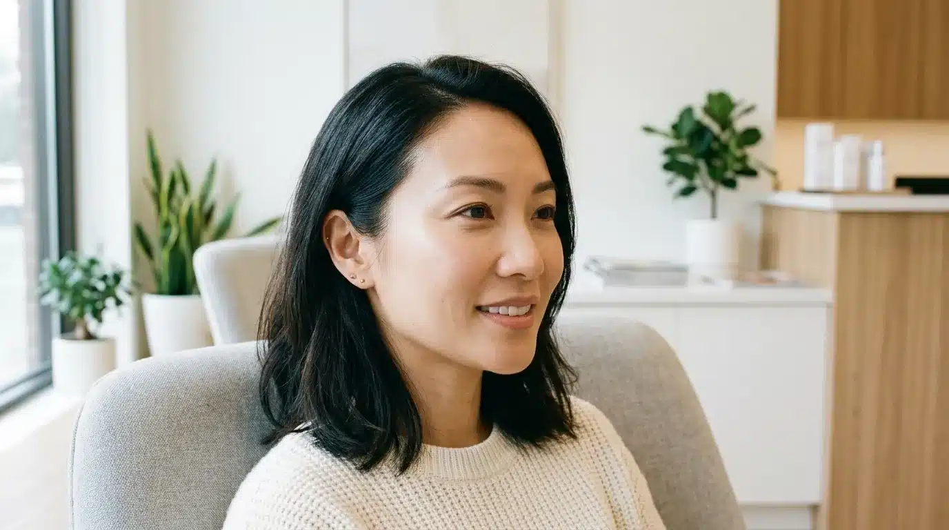 แพทย์ประเมินขมับ โหนกแก้ม และกรอบหน้าก่อนวางแผนฉีดฟิลเลอร์ขมับ