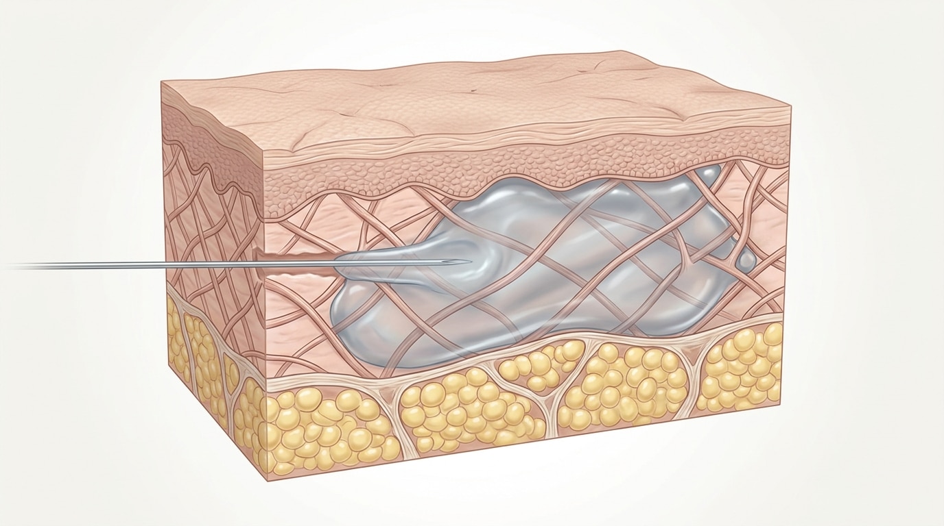 hyaluronic acid filler integrating smoothly with skin tissue