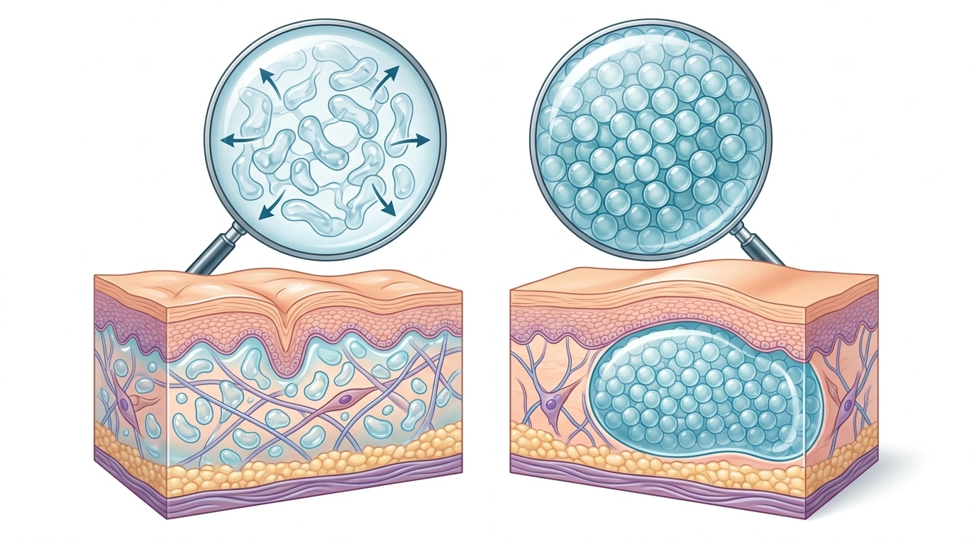 difference between Restylane and Juvederm filler gel structure