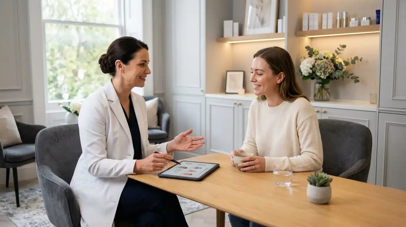 ภาพสื่อถึงการประเมินและสรุปแนวทางดูแลเมื่อฟิลเลอร์ดูบวมกว่าปกติ