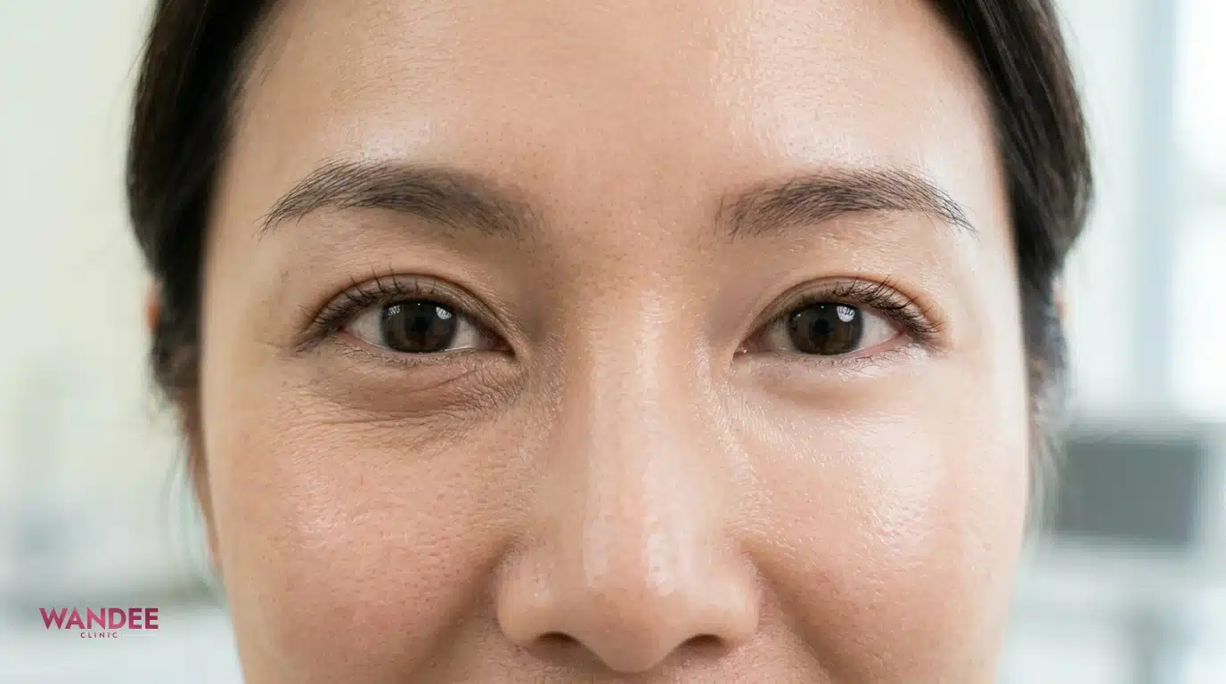 ภาพปกบทความแสดงบริเวณใต้ตาที่เรียบเนียนและดูสว่างขึ้น สื่อแนวคิดการเลือกฟิลเลอร์ใต้ตาให้เหมาะกับโครงสร้างผิว