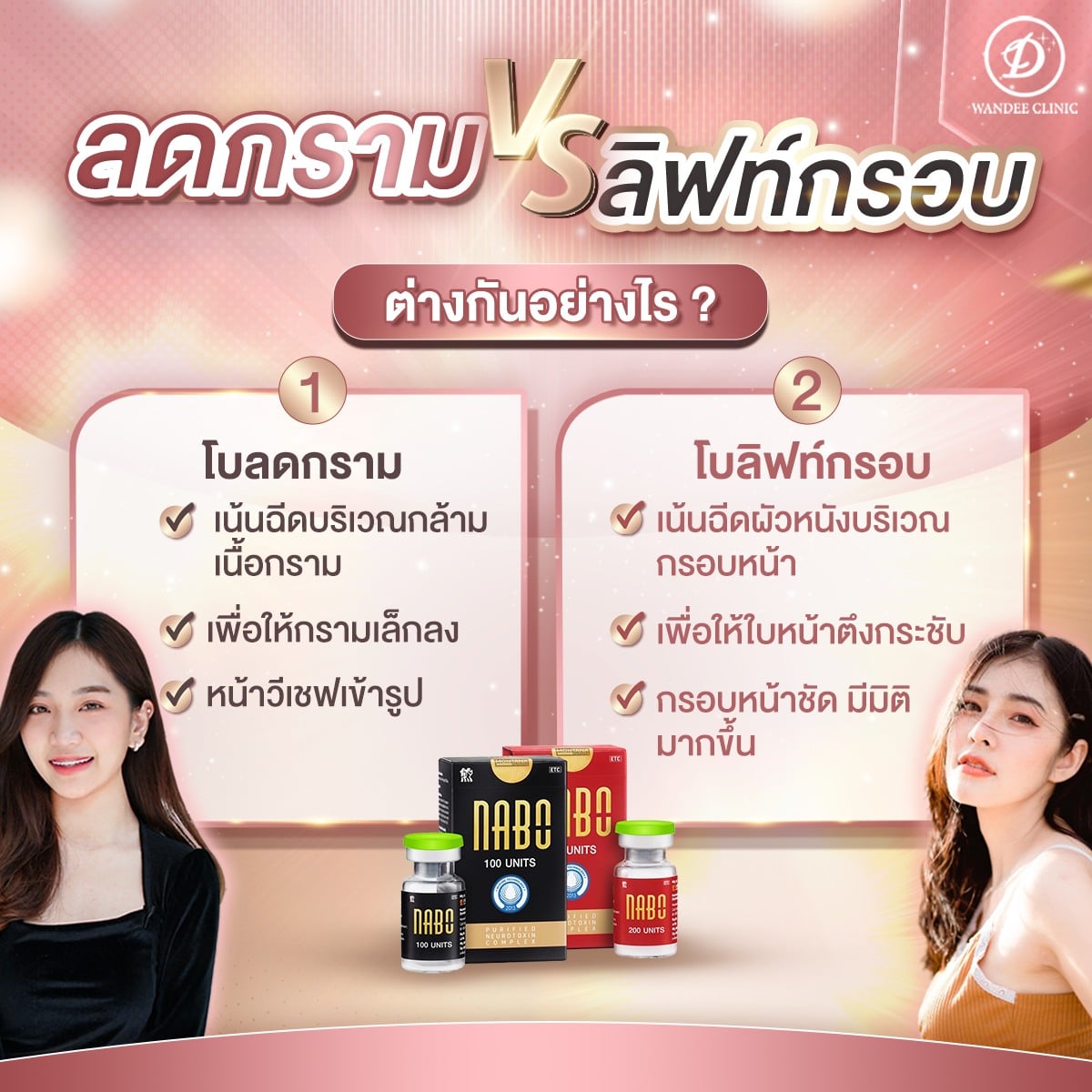 ลดกราม vs ลิฟท์กรอบ